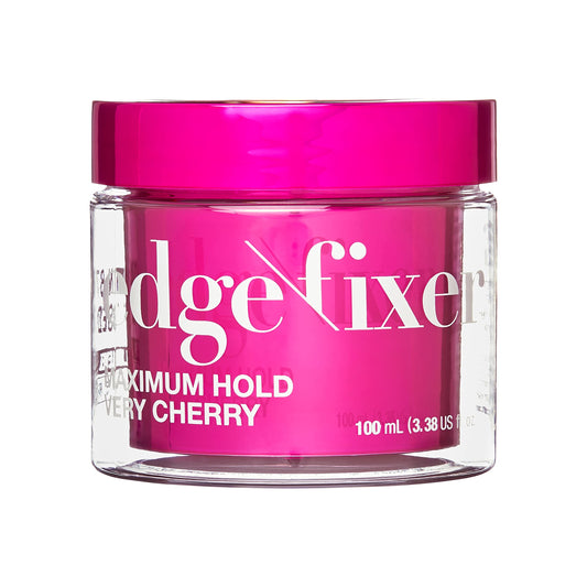 KISS COLORS & CARE Maximum Hold Edge Fixer, Non-Greasy Gel Formula Infused With Biotin B7, 24 Hour Hold, Very Cherry Scented, 3.