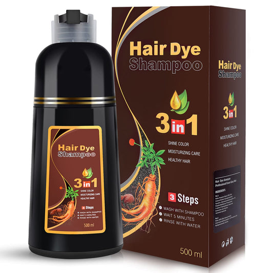 Iiimeidu Hair Dye Shampoo 3 In 1 For Gray Hair, Herbal Ingredients Shampoo Burgundy Hair Dye For Women Men, Grey Coverage Shampo