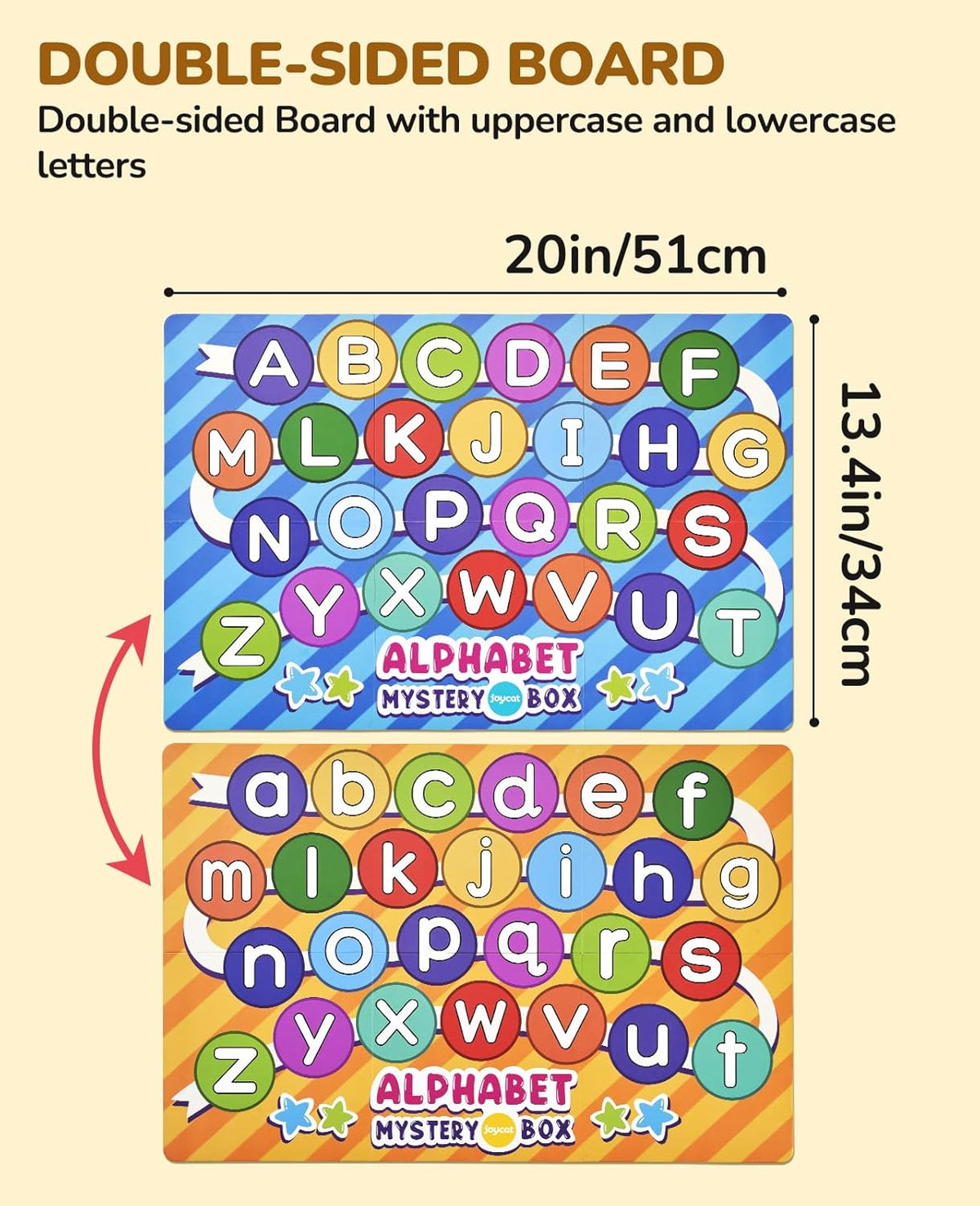joycat mystery alphabet box for kids, 26 pcs letters sorting matching game activities
