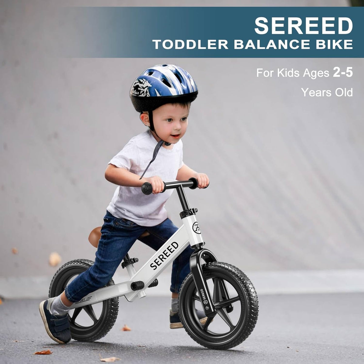 SEREED Toddler Balance Bike, 2-5 Years Old, No Pedal Kids Toy Bike with Tool-Free Adjustment, Gift for 2-3 Boys Girls