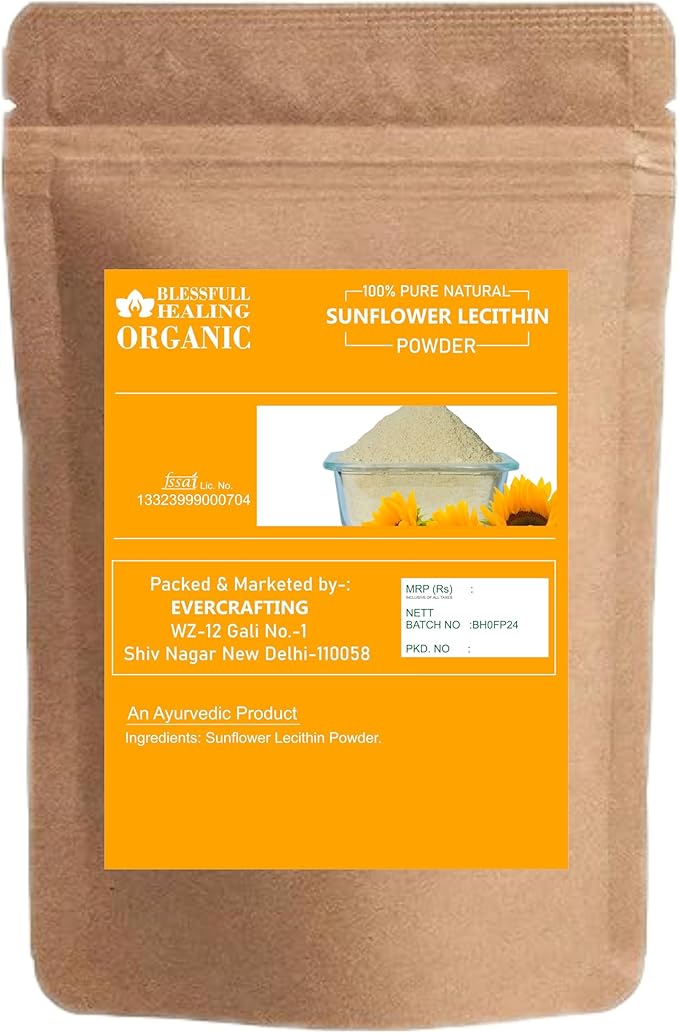 Organic Sunflower Lecithin Powder 100% Pure Natural 100 Gram / 3.52 oz
