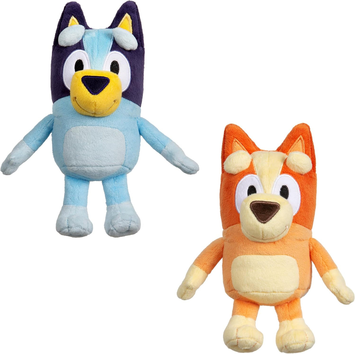 Bingo & Bluey Plush Toys Bundle – Exclusive 2-Pack Soft Bluey Toys, Deluxe Fabric, Embroidered Detail, Plush Characters for Show Time or Story Time