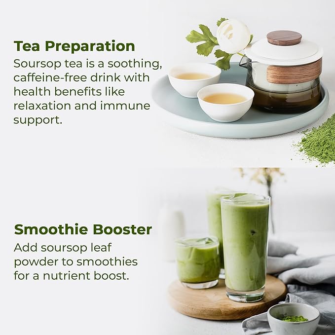 FRESHDRINKUS, Premium 10oz Soursop Leaf Powder, 100% Natural and Pure from Soursop Graviola Leaves, Soursop Leaf Tea, Hoja Guanabana, No Additives, No Gluten, No Sugar, Vegan