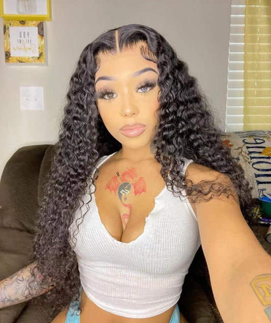 Josblue Deep Wave Closure Wigs Human Hair Deep Curly Wave Lace Front Human Hair Curly Wigs Human Hair Glueless With Baby Hair150