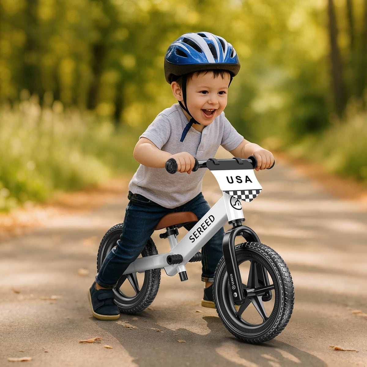 SEREED Toddler Balance Bike, 2-5 Years Old, No Pedal Kids Toy Bike with Tool-Free Adjustment, Gift for 2-3 Boys Girls