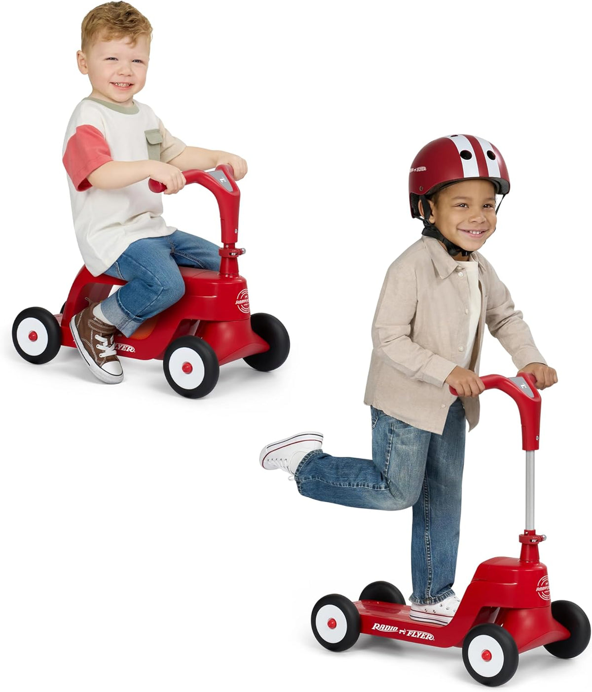 Radio Flyer Scoot 2 Scooter - 2-in-1 Ride-On and 4-Wheel Scooter for Kids Ages 1-4