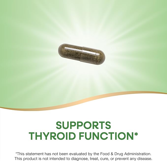 Nature's Way Kelp, Supports Thyroid Function*, 600 mg per Serving, Non-GMO Project Verified, 180 Capsules (Packaging May Vary)