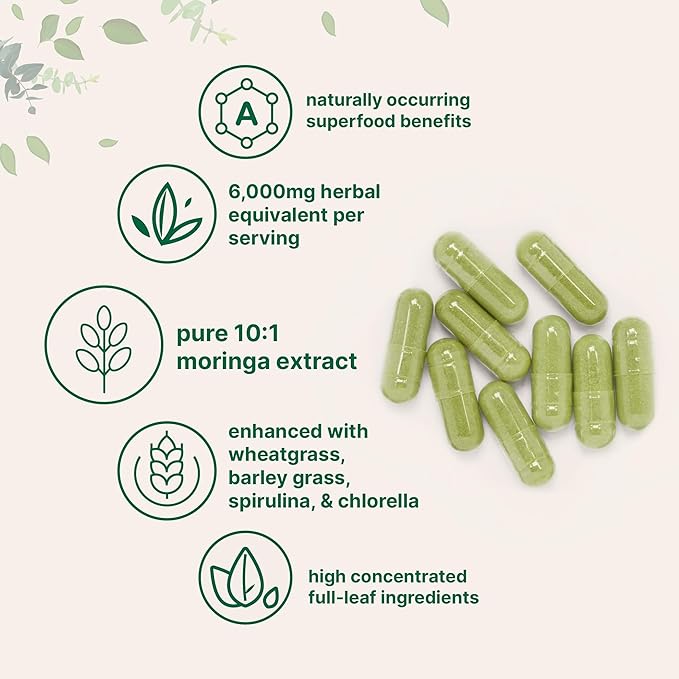 Micro Ingredients Oil of Oregano Softgels 300 Count & Moringa Oleifera 6,000mg Equivalent 300 Capsules Bundle 2 Pack | Carvacrol & Thymoquinone | Antioxidant Supplement