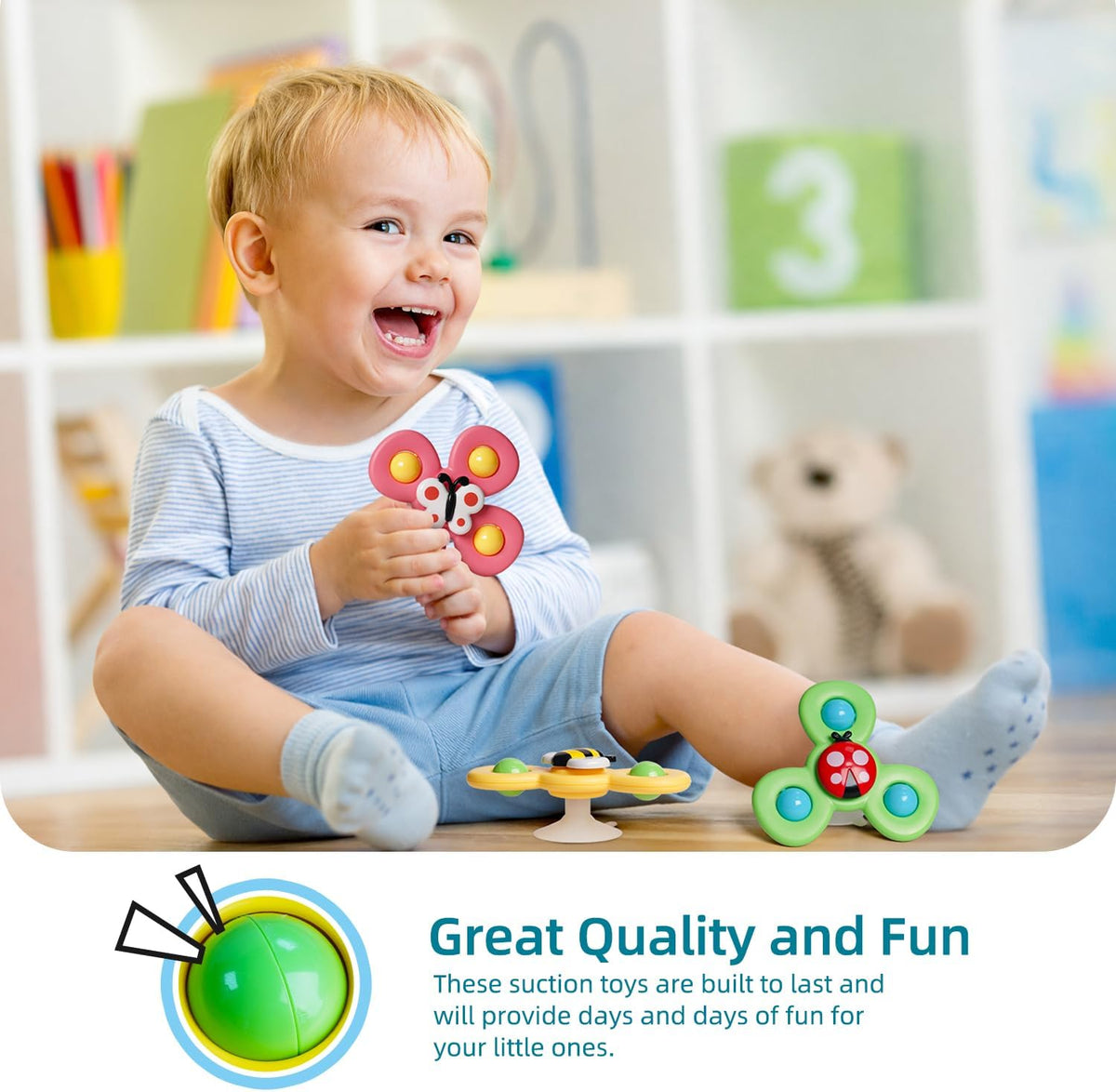 LiKee Strong Suction Cup Fidget Toys: Captivating Motion and Multi-Sensory Stimulation for Babies and Toddlers