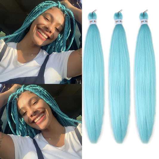 Leticia Pastel Mint Braiding Hair Pre Stretched Kanekalon Prestretched Braiding Hair