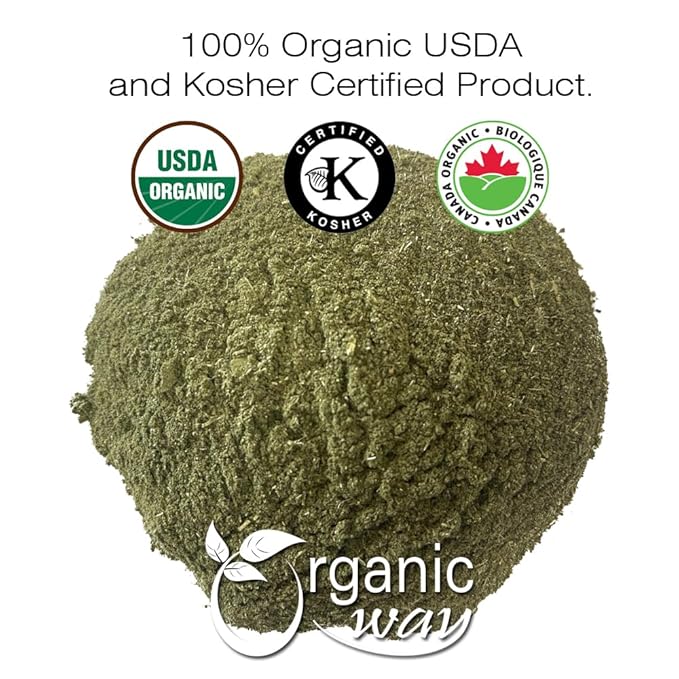 Organic Way Nettle Leaf Powder (Urtica dioica) - Herbal Tea | European Wild-Harvest | Kosher & USDA Certified | Vegan, Non-GMO & Gluten Free | Resealable Bag | 100% Raw from Albania (1/2LBS / 8Oz)