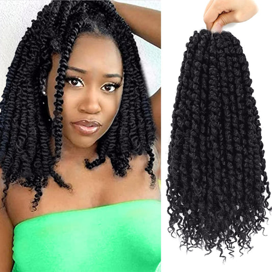 9 Packs Passion Twist Crochet Hair 10 Inch Pre-Twisted Passion Twist Hair Pre Looped Crochet Passion Twist Hair Bohemian Short P
