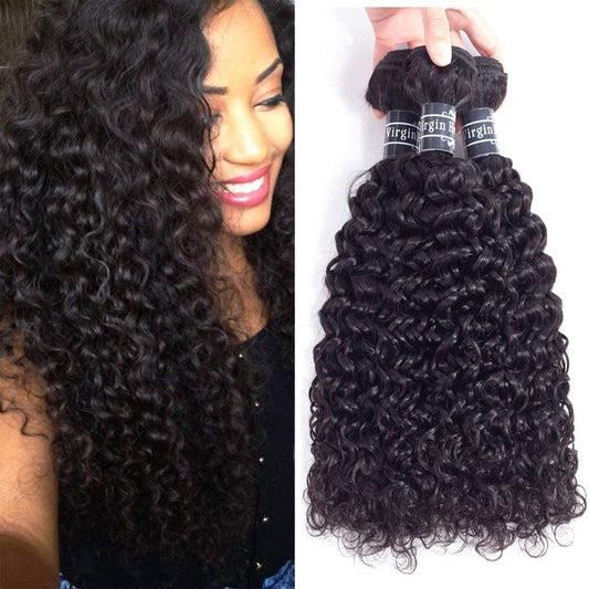 Amella Hair 8A Brazilian Virgin Curly Hair (22 24 26Inch,285G) 3 Bundles Weave 100% Unprocessed Brazilian Virgin Curly Hair Bund