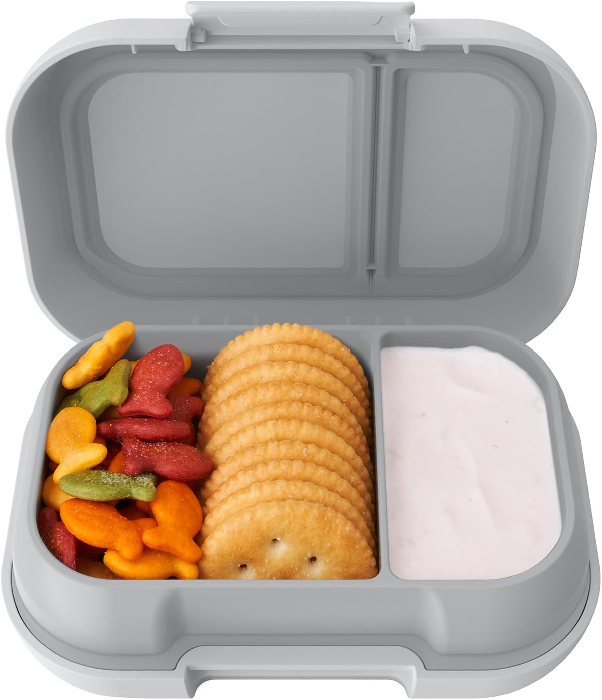 Bentgo Kids Snack Leak-Proof 2 Compartment Bento-Style Container | For Snacks & Small Meals, Easy-Open Latch, Dishwasher Safe, BPA-Free for School, Daycare, & Sports, Ages 3+ (Green/Navy)