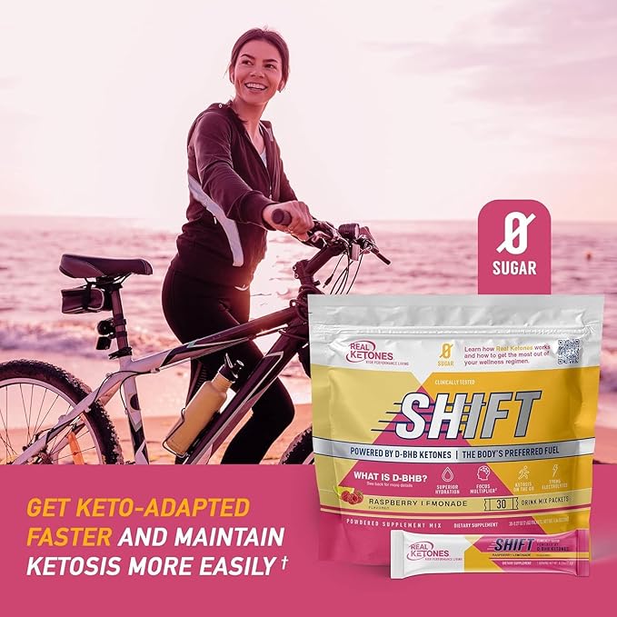 Real Ketones Intermittent Fasting Drink Mix Bundle for Weight Loss Support Raspberry Lemon Shift Electrolytes & Intermittent Fasting Electrolytes for Men with BHB Exogenous Ketones (30 Count Each)
