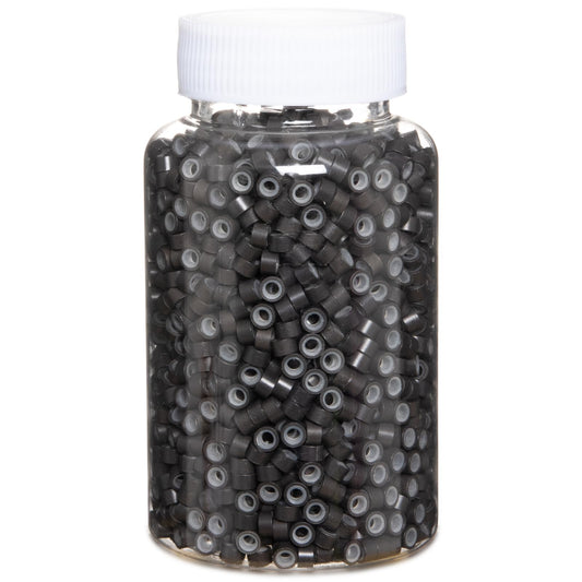 2500Pcs Hair Extentions Micro Rings Links Beads, 5Mm Silicone Lined Beads For Human Hair Extensions Tool-Dark Brown