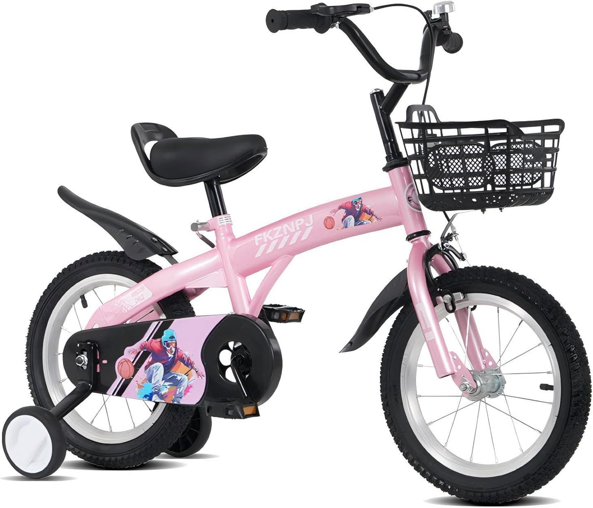 16 18 Inch Kids Bike with Training Wheels, Sturdy Frame and Adjustable Components