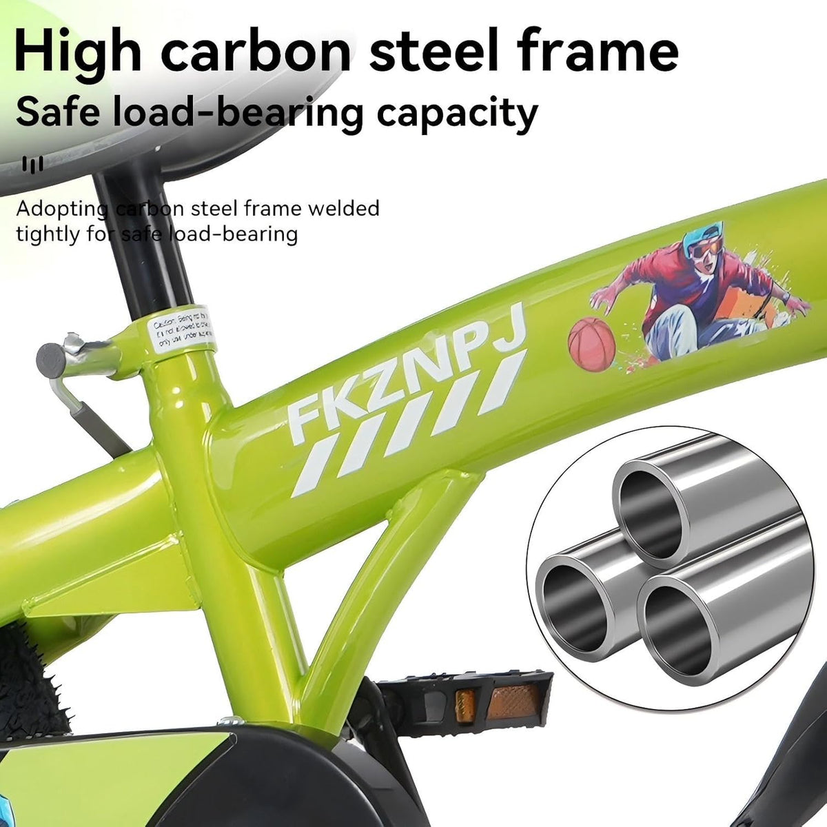 16 18 Inch Kids Bike with Training Wheels, Sturdy Frame and Adjustable Components