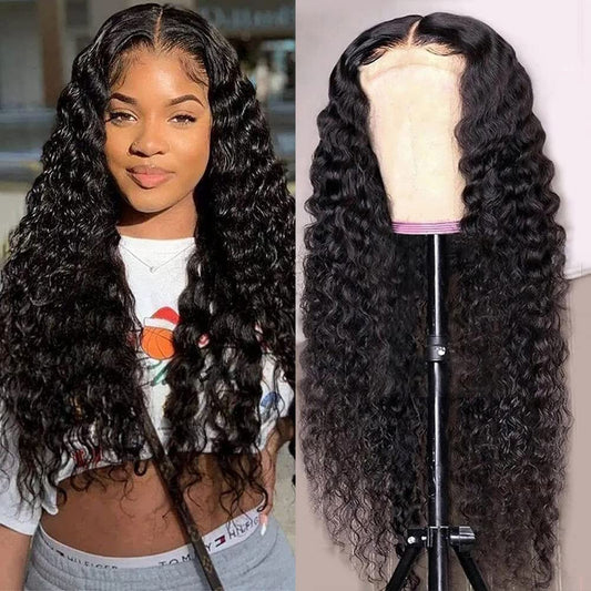 Jasperel Deep Wave Lace Front Wigs Human Hair For Women 4X4 Lace Closure Brazilian Virgin Wig With Baby Hair Wet And Wavy Gluele