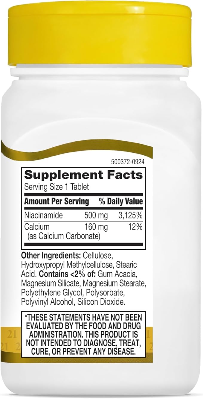 21st Century Niacinamide 500 mg Prolonged Release Tablets, 110 Count