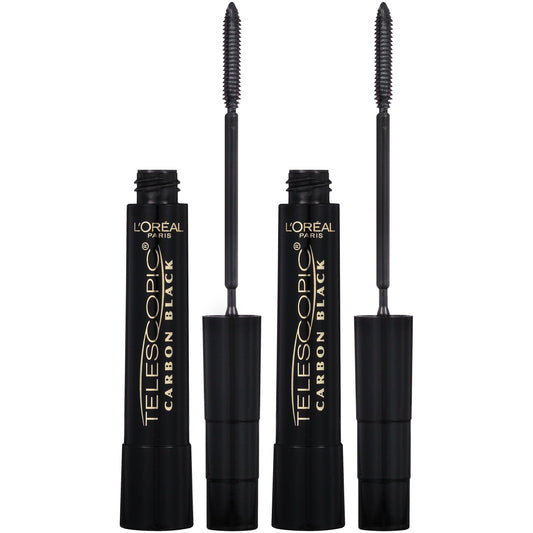 L'Oreal Paris Makeup Telescopic Original Lengthening, Lash Separating Mascara With Dual Precision Brush, Washable, Carbon Black,