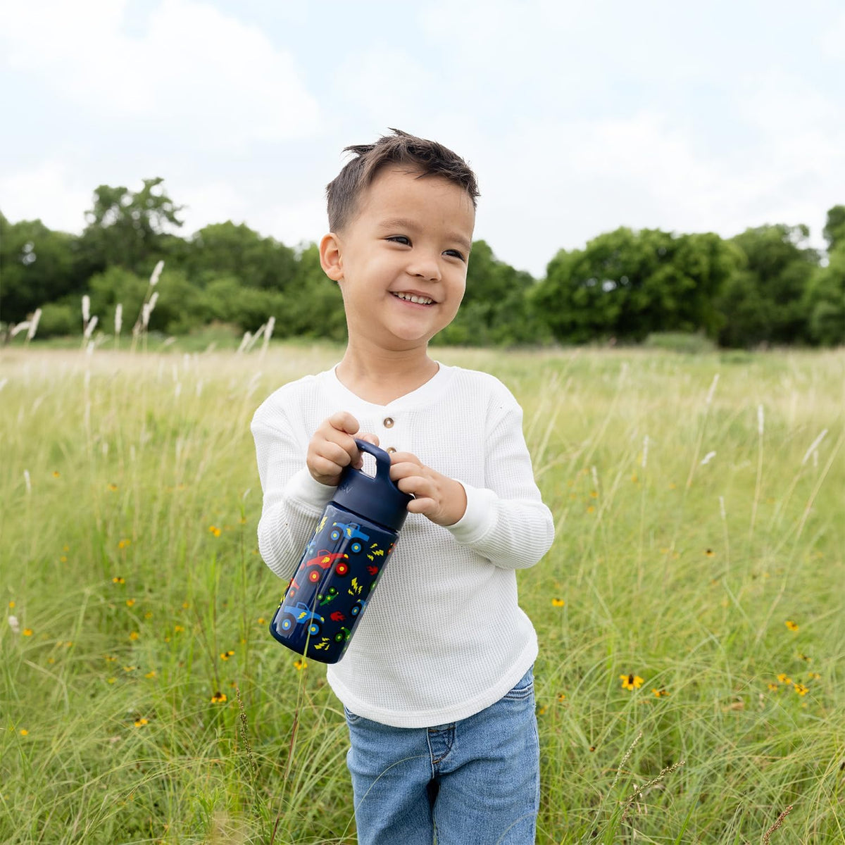 Simple Modern Kids Water Bottle & Toddler Cup | 14oz | Sports | Insulated Stainless Steel Toddler Water Bottle, Kids Tumbler with Straw | Spill Proof for School, Girls, Boys | Sports Balls