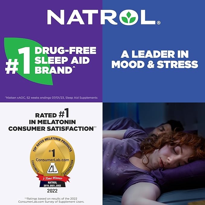 Natrol Advanced Sleep Melatonin 10mg, Dietary Supplement for Restful Sleep, Time Release Melatonin Tablets, 100 Time-Release Tablets, 100 Day Supply (Pack of 12)
