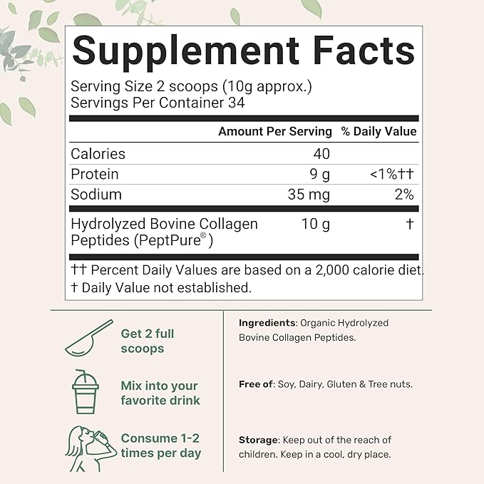 Micro Ingredients Vitamin D3 10000 iu + K2 200 mcg Coconut Oil Softgels & Organic Collagen Peptides Powder Bundle 2 Pack | Essential Sunshine Vitamins | Hydrolyzed Type I & III Bovine Collagen