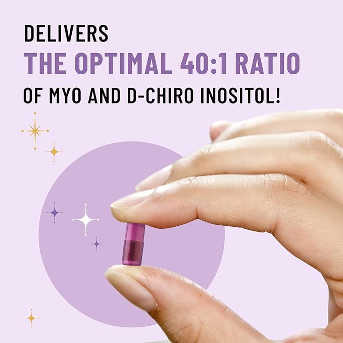 Legendairy Milk Pure Inositol Supplement - Myo Inositol and D-Chiro Inositol Capsules - Ideal 40:1 Ratio - Ovarian & Fertility Support for Women - 30 Day Supply