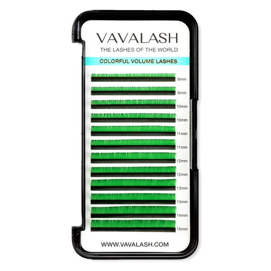 Colored Lash Extensions 0.07Mm Dd Curl Green Individual Volume Lashes Extensions 13-20 Mix Length Color Eyelash Extensions For S