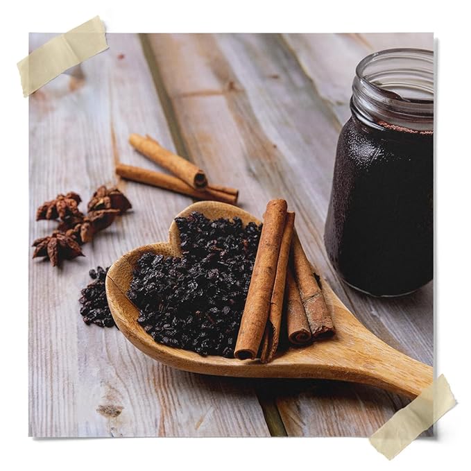 FERMENTAHOLICS | USDA Organic Dried Elderberries - 8 oz | All Natural Free Of Chemicals | For Syrup, Gummies, Kombucha, Tea, and Wine | Sambucus Nigra | Elderberry Syrup Instructions Included