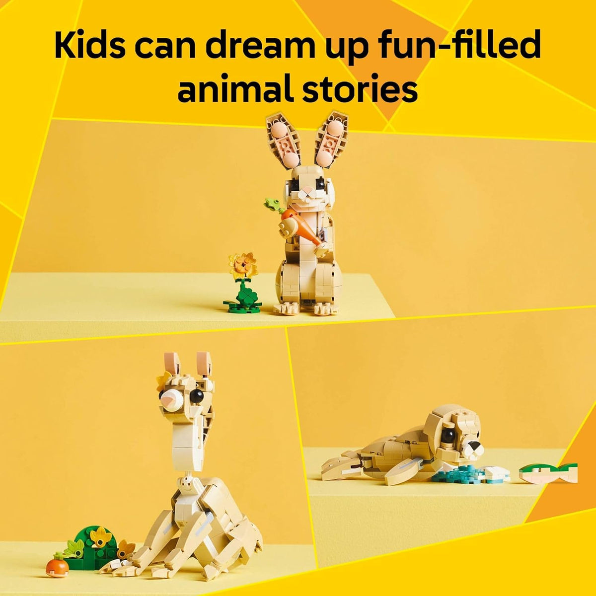 LEGO Creator 3 in 1 Cute Bunny Toy Building Set, 326-piece, 8+, 31162