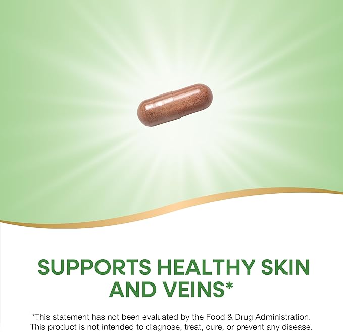 Nature's Way Grape Seed Premium Extract, Supports Healthy Skin and Veins*, Antioxidant Support*, Non-GMO Project Verified, 30 Vegan Capsules (Packaging May Vary)