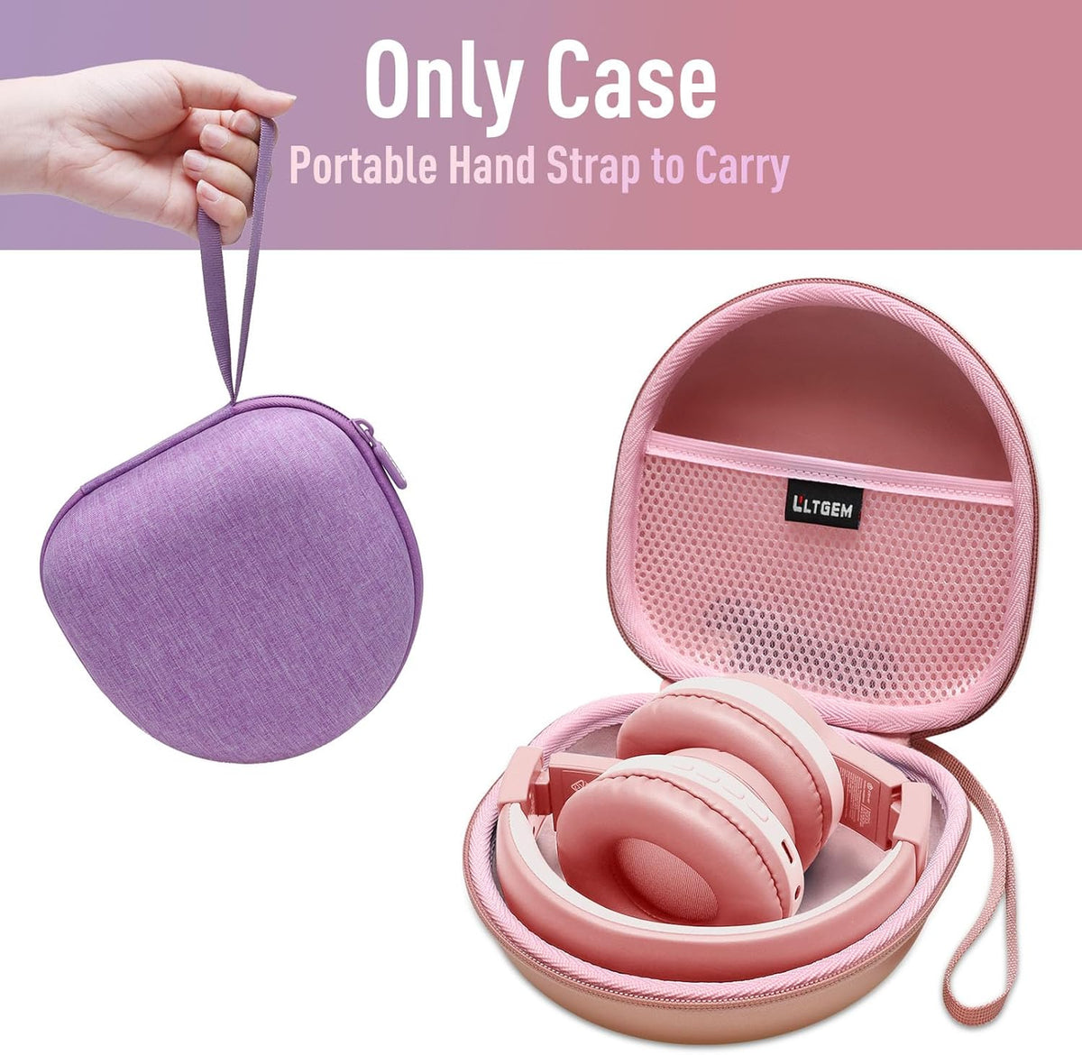 Kids Headphones Case Compatible with iClever BTH12 / HS19 / BTH26 / JoySpark-T5 / Candy Bila BH03 / EarFun/IMYB/MIDOLA MD-B01 / noot Products Foldable Kids Headphones, Blue (Case Only)