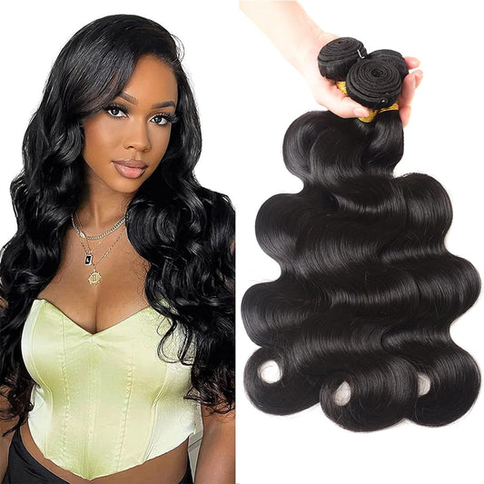 Aimaker 12A Brazilian Body Wave Human Hair 3 Bundles 24 24 24Inch 100% Unprocessed Brazilian Virgin Human Hair Weave Bundles Bod