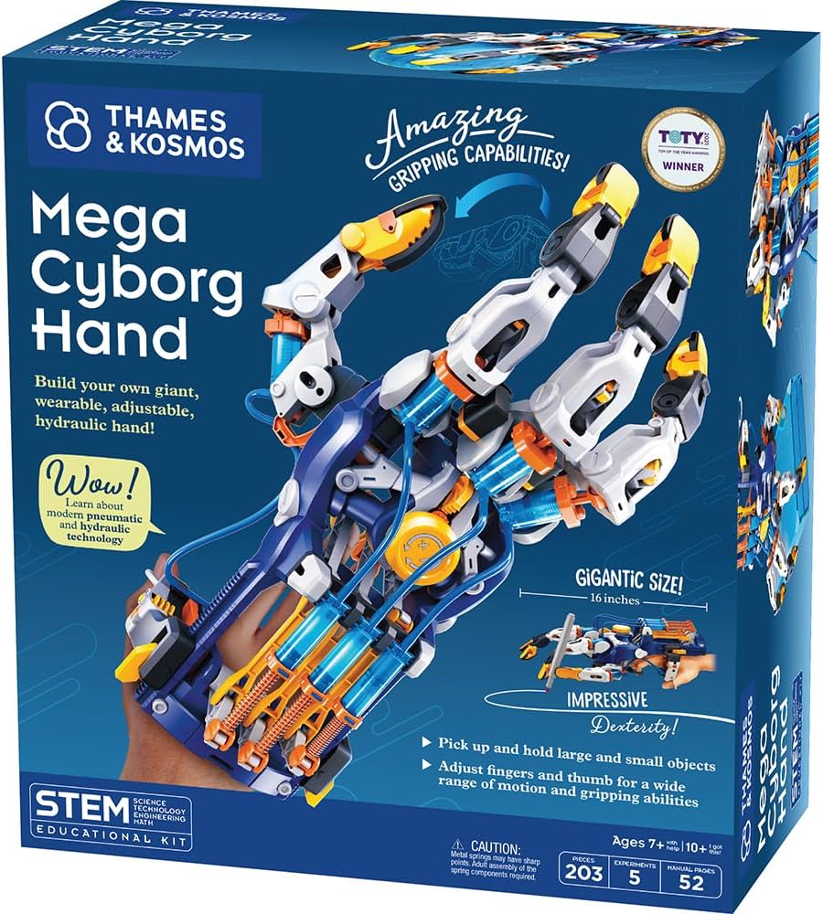 Thames & Kosmos Mega Cyborg Hand STEM Experiment Kit with Hydraulic Gripping Capabilities