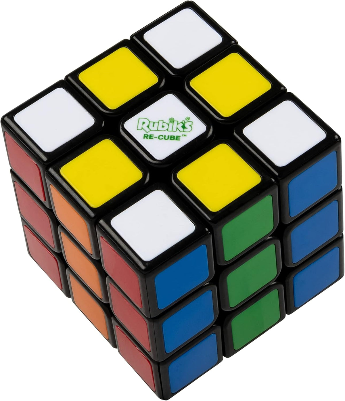Rubik's Re-Cube 3x3 Cube Made with 100% Recycled Plastic, Color-Matching Puzzle for Ages 8 & Up