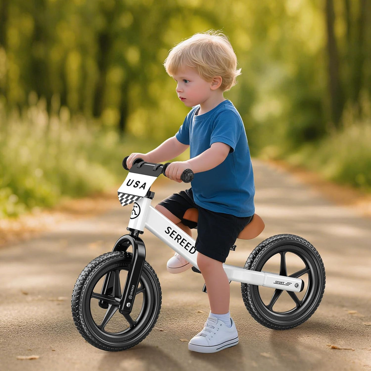 SEREED Toddler Balance Bike, 2-5 Years Old, No Pedal Kids Toy Bike with Tool-Free Adjustment, Gift for 2-3 Boys Girls