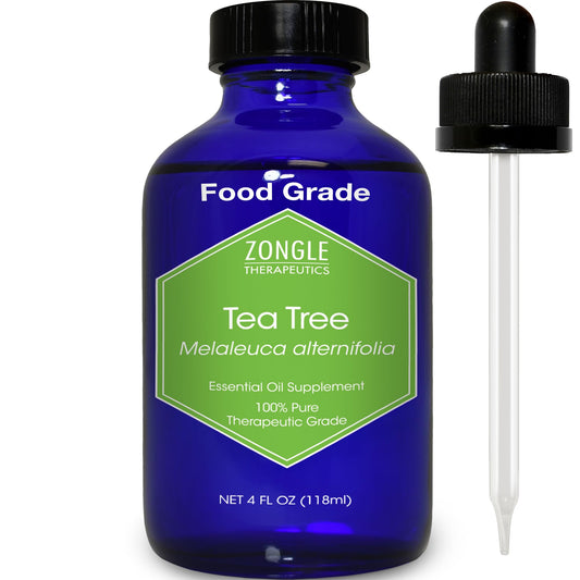 Pure Tea Tree Oil By Zongle - Melalueca, 100% Pure Natural, Therapeutic & Food Grade For Skin, Hair, Toenail Fungus, Face, Scalp