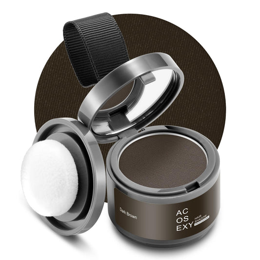 Acosexy Root Cover Up Hair And Beard Line Powder - Dark Brown For Women 'S Eyebrows, Men 'S Gray Hair Coverage, Bald Spots (Dark
