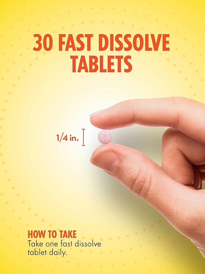 Sundance Fast Dissolve Vitamin B-12 | 6000mcg | 30 Tablets | Natural Berry Flavor | Vegetarian, Non-GMO, and Gluten Free Supplement