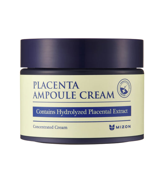 Mizon Placenta Ampoule Cream, Free Of Parabens Highly Concentrated, Skin Renewal, Skincare, Healthy Skin, Wrinkle Care (1.69 Fl
