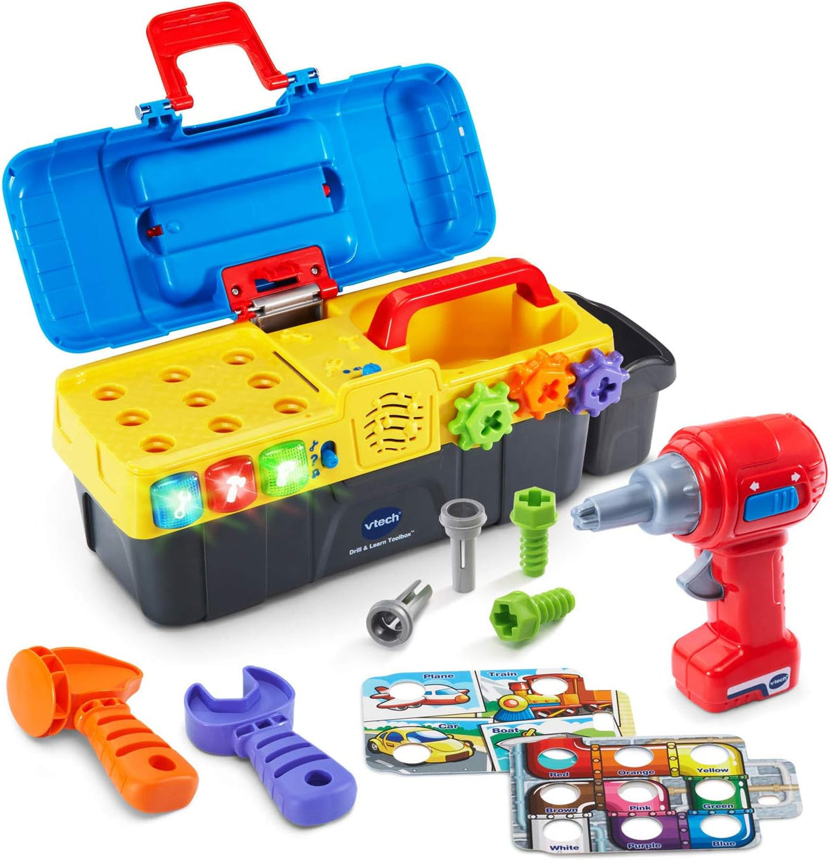VTech Learning Drill and Toolbox for Toddlers, Includes Electronic Fix-it Tray and Working Drill, Ages 3+