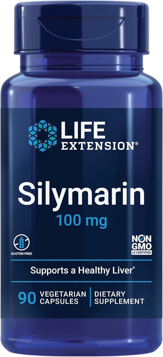 Life Extension Silymarin – Milk Thistle Extract – Supports Liver Health – Gluten-Free, Non-GMO, Vegetarian – 90 Capsules