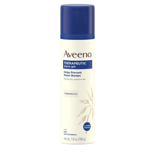 Aveeno Therapeutic Shave Gel With Oat And Vitamin E To Help Prevent Razor Bumps And Soothe Dry And Sensitive Skin, No Added Frag