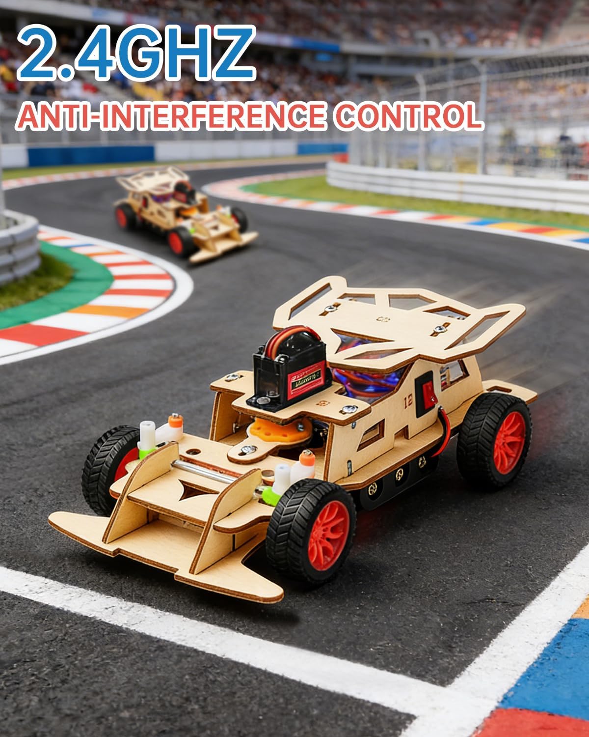 Poraxy STEM Kit for Kids, Remote Control Car with 160ft Range and Auto-Centering Steering