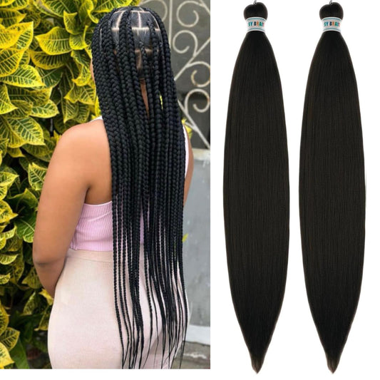 Leticia Light Black Braiding Hair Pre Stretched Kanekalon Braiding Hair Pre Stretched