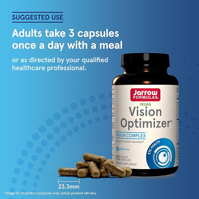 Jarrow Formulas® Vision Optimizer, Dietary Supplement, Vision Complex, Supports Visual Function, 90 Capsules, Up to a 30 Day Supply