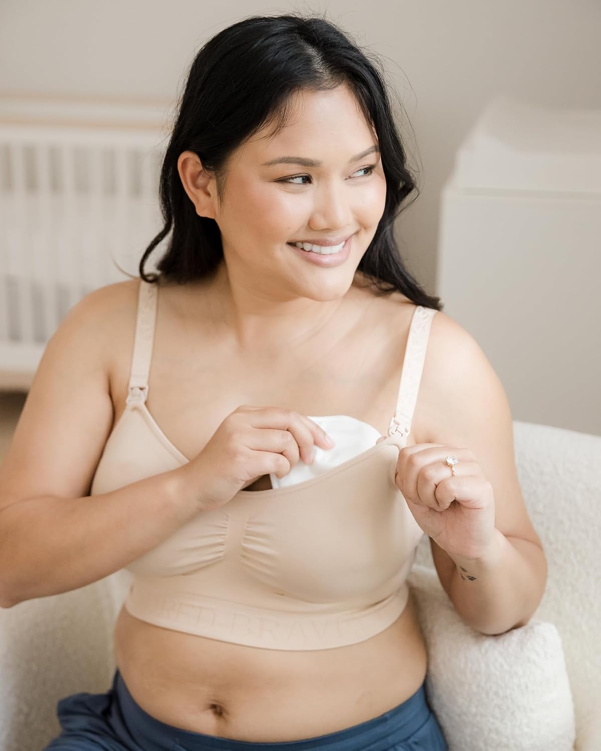 Kindred Bravely Organic Reusable Nursing Pads for Breastfeeding, 10 Pack | Soft washable breast pads with contoured fit and waterproof backing. Absorbent and gentle on sensitive skin with carrying bag