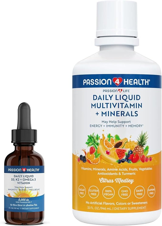 Liquid Multivitamin Plus Organic Liquid D3K2 Omega 3